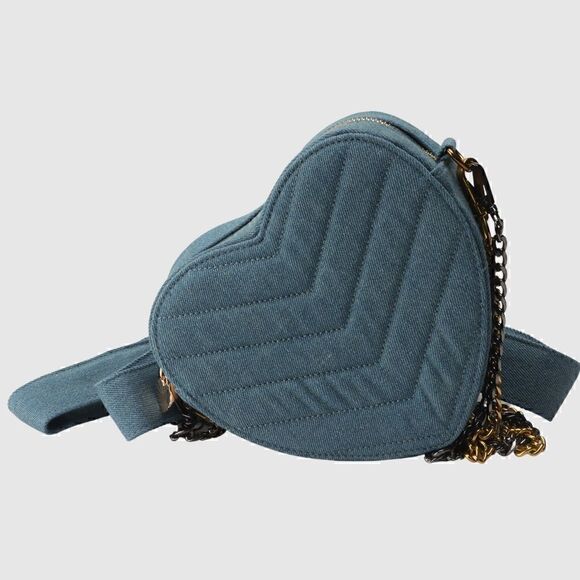 Heart Shaped Crossbody Bag with Chain Strap - Picture 6 of 13